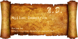 Nyilas Demetria névjegykártya